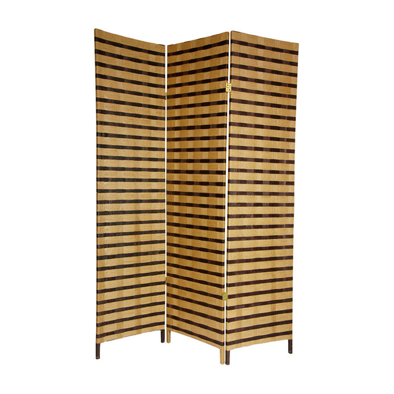 6 ft. Tall Two Tone Natural Fiber Room Divider, 4