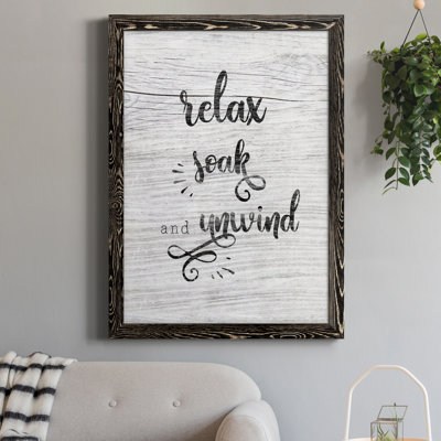 Relax Soak Unwind - cadre photo, art textuel sur toile