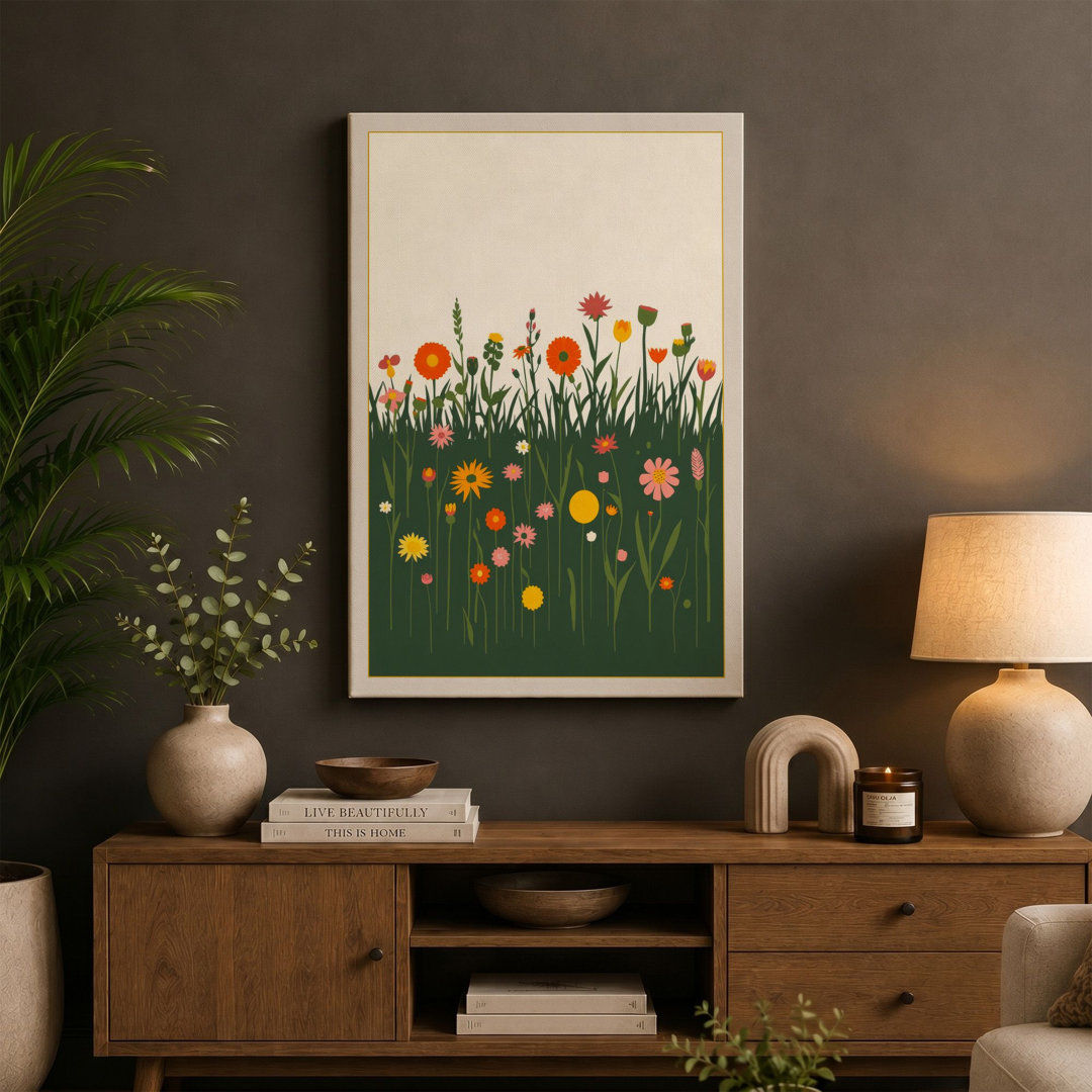 Meadow in Bloom Botanical - Wrapped Canvas