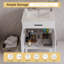 Ensemble de meuble-lavabo 24 po avec lavabo, ensemble de meuble-lavabo avec deux portes à fermeture douce, ensemble d'armoire de salle de bain simple moderne avec poignées en métal (blanc avec lavabo, 24)-2122337399