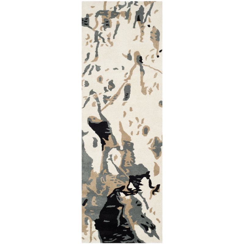 Tapis en laine touffeté à la main Jefferson, Tapis de couloir 2 pi 3 po x 9 pi