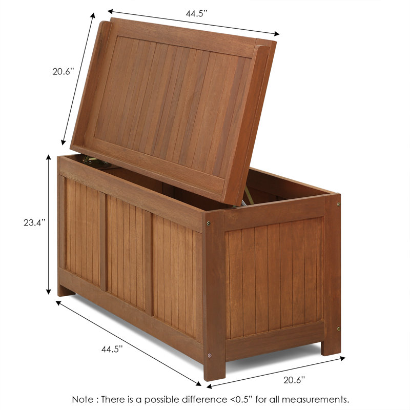 Natural Hardwood Outdoor Storage Deck Box
