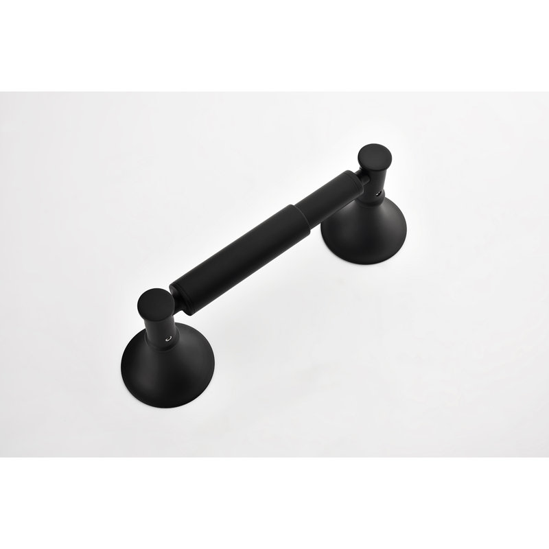 6 Pieces Bathroom Hardware Set Brass Matte Black Wall Mounted Rustproof Scratch Resistant, Matte Black