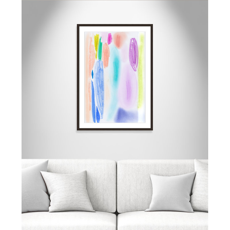 «Vivid Space II» par Bea Dina, Blanc, H 35,5 po x l 25,5 po x P 1,25 po, Papier avec cadre photo noyer
