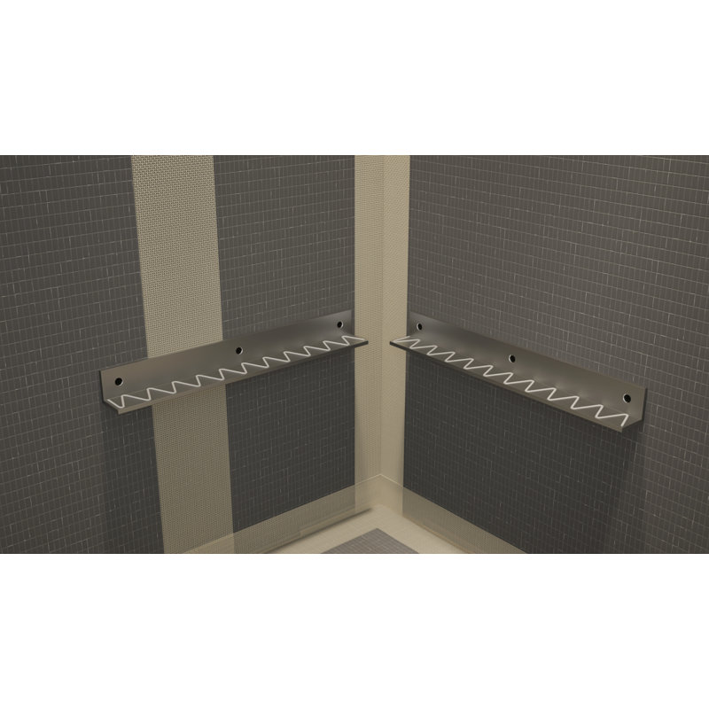 18in. × 18in. × 4in. The Original Floating Corner Shower Bench Kit with Concrete Mesh by Original Granite Bracket