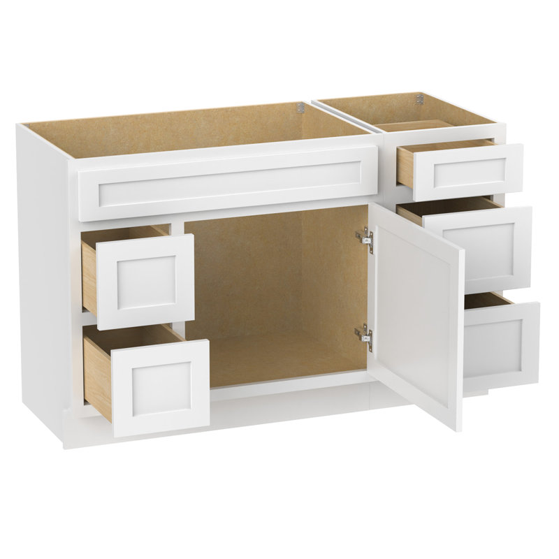 Base de meuble-lavabo simple 51 po seulement, Blanc