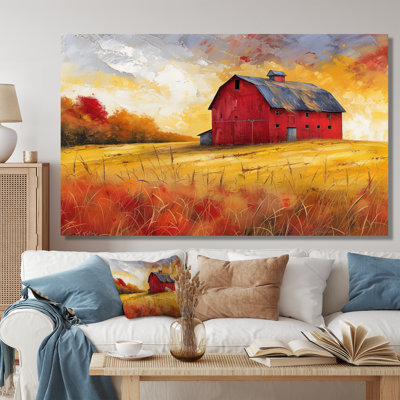 'Autumn Red Barn Breeze III - Barn Wall Art