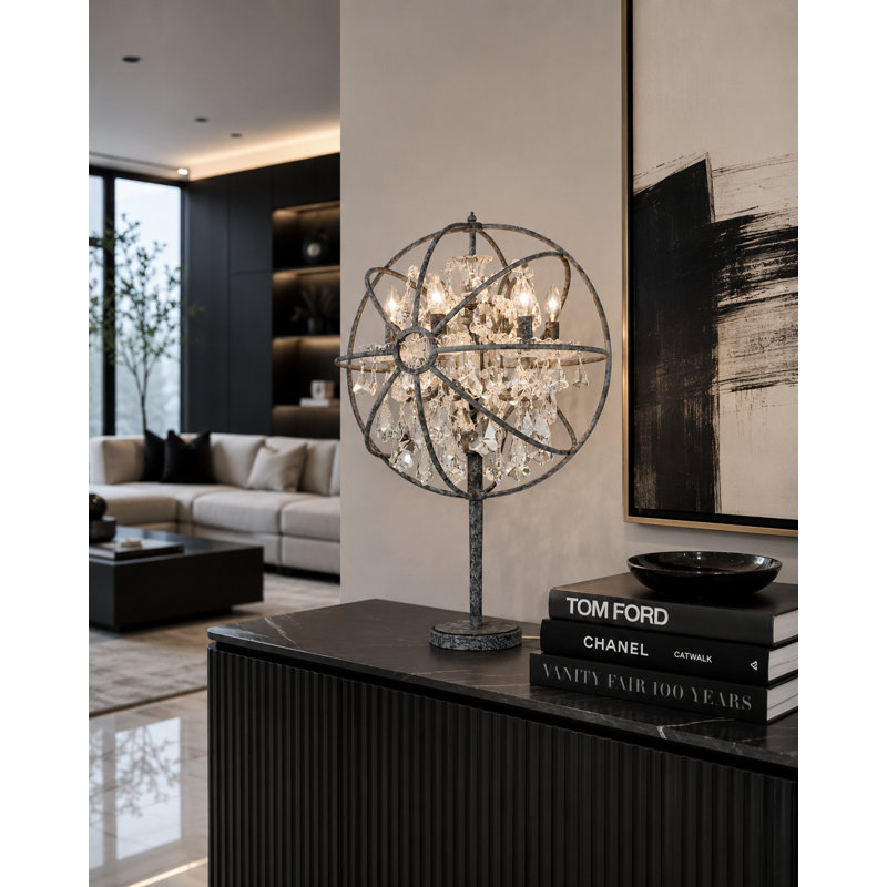 Mendelson Metal Novelty Lamp, Teak, French Gold