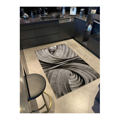 Shaped Patterned Woven Base Washable Rug