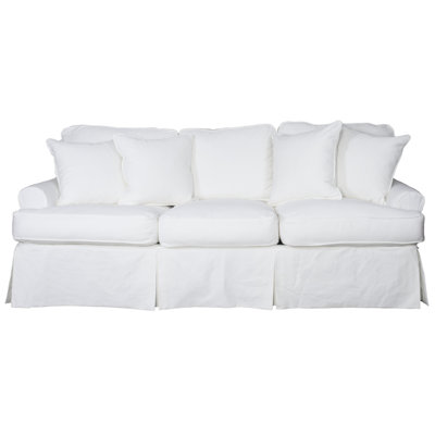 Pike 85" Rolled Arm Slipcovered Sofa with Reversible Cushions