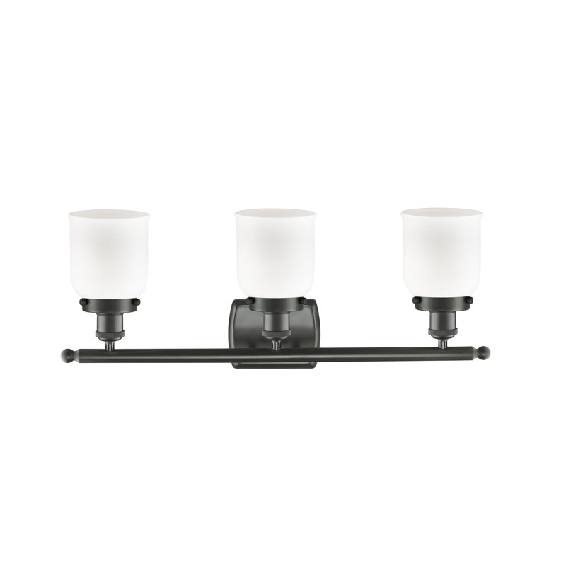 Éclairage pour meuble-lavabo 3 lumières 26 po Ballston Urban Bell, Bronze huilé, DEL, Blanc mat
