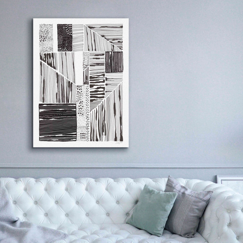 «Lined Up II» par Courtney Prahl, art mural sur toile, H 54 po x l 40 po x P 1,5 po