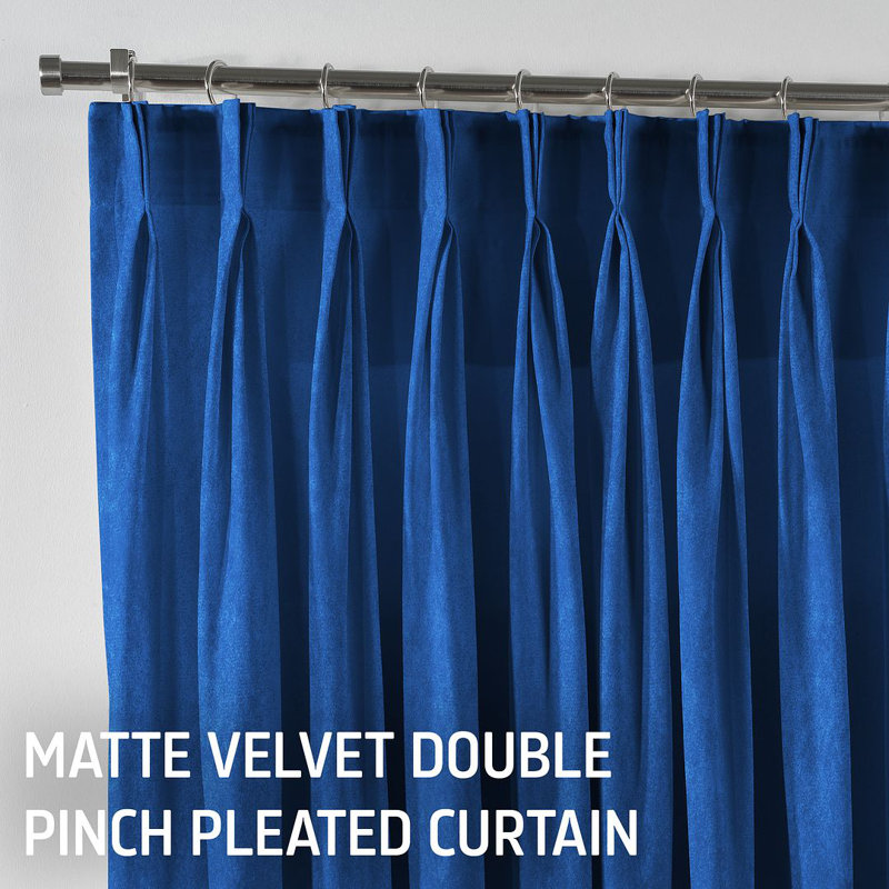 Room Darkening Single Curtain Panel, Celestial Blue, 65 W x 500 D cm