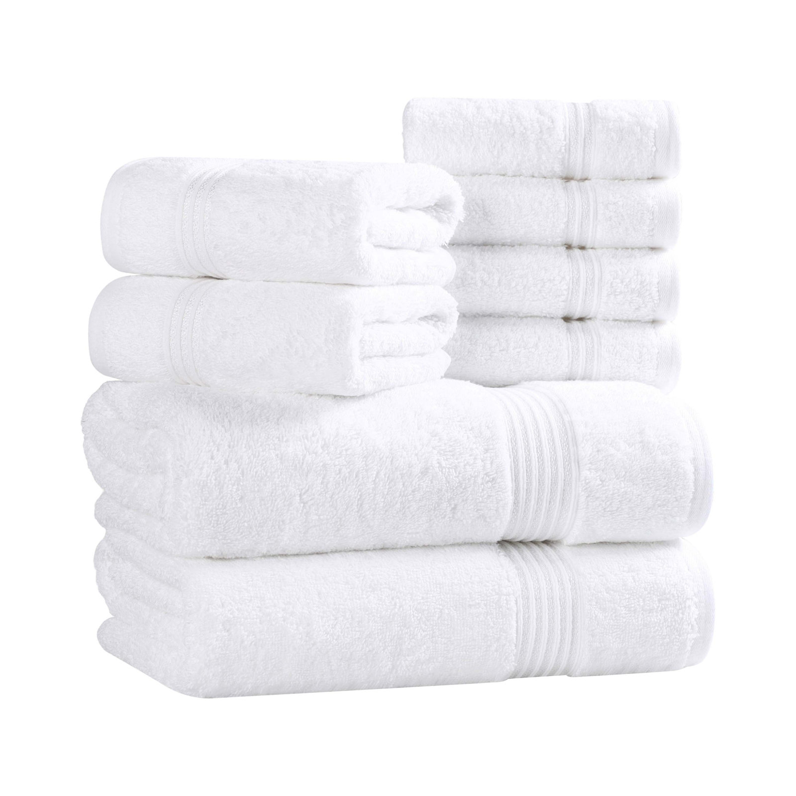 Alexia 8-Piece Egyptian Cotton Towel Set, White