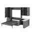 Grand lit escamotable avec canapé, bureau, tablettes et tiroirs-516157471