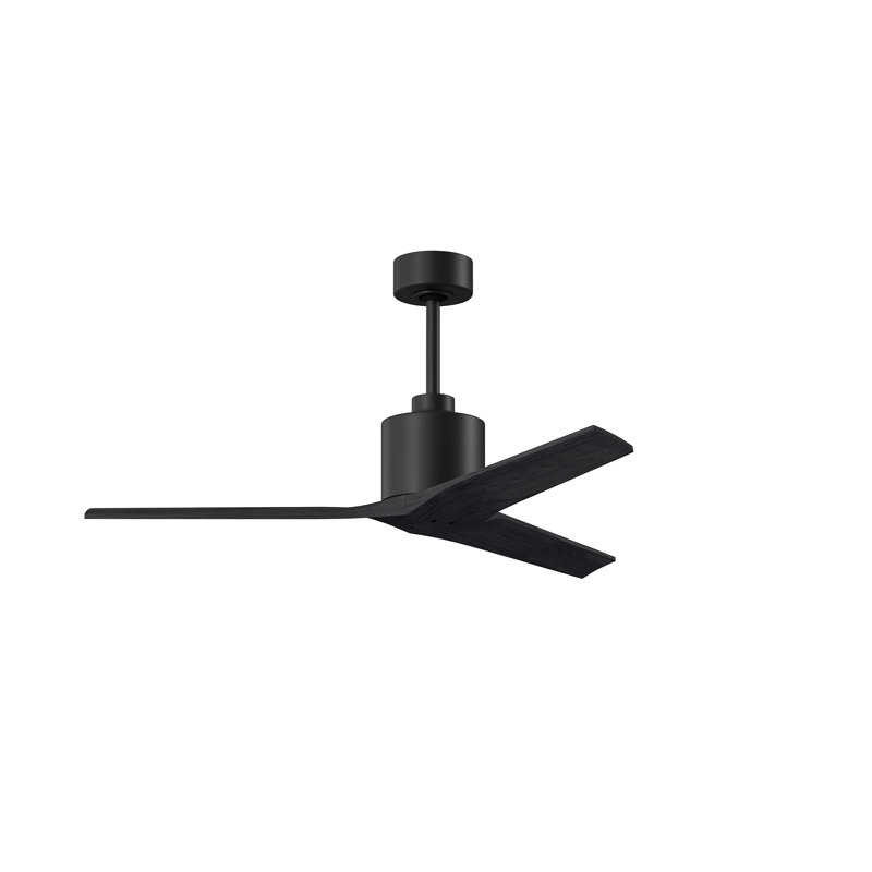 Mollywood - 42" Ceiling Fan - Textured Bronze Finish - Matte Black Blades, Matte Black, Matte Black, 52"