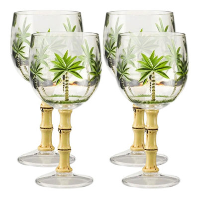 Ensemble de quatre verres à vin tout usage en acrylique