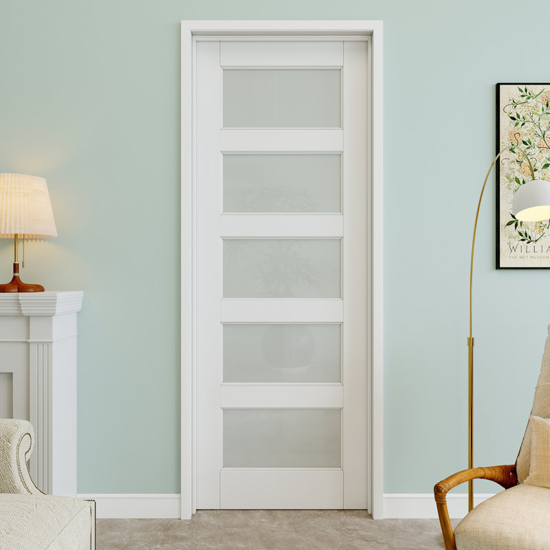Intérieur de la porte de garde-manger en verre givré 5 pièces, 30 po x 80 po, Droite