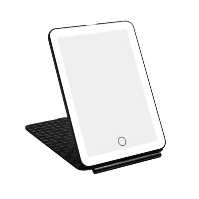 Alven Fleur Touch Pad Mini Tri-Tone LED Makeup Mirror with Flip Cover Tabletop Vanity Mirrors