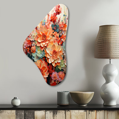 Orzechowski - Succulent Boomerang Shape Asymmetric Metal Wall Art
