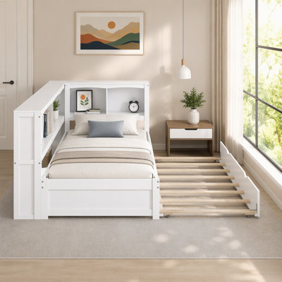 Lit de jour avec couchette, ports USB et armoires de rangement