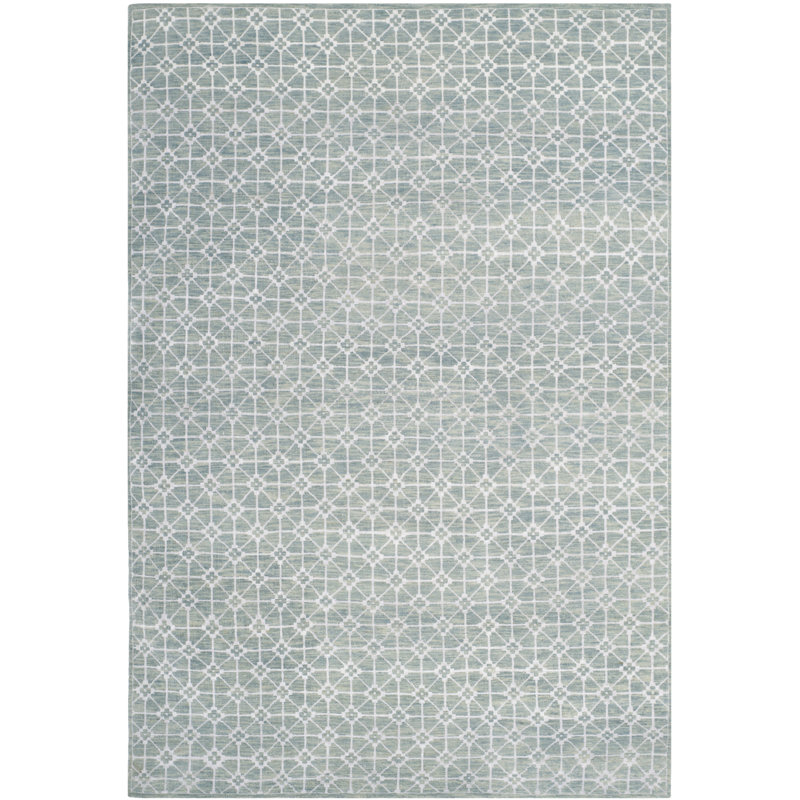 Keiondre Hand-Knotted Wool Blue Rug