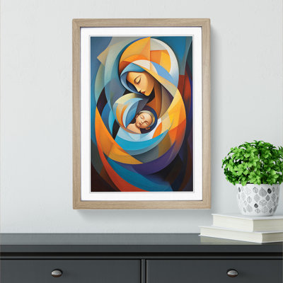 Mother and Baby Abstract Art - Framed Print