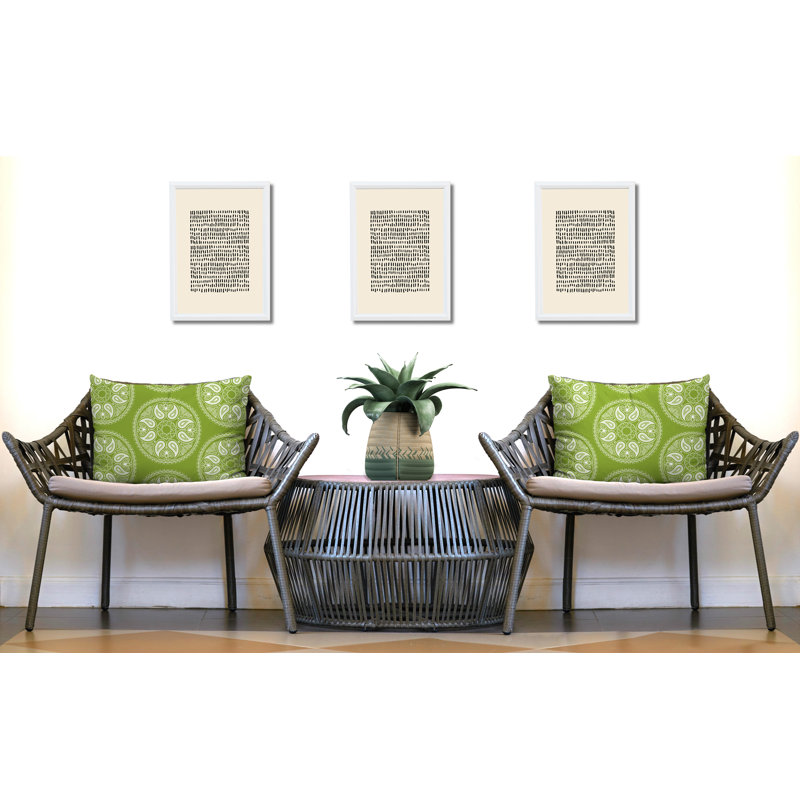 Paisley Outdoor Reversible Throw Pillow, Chartreuse