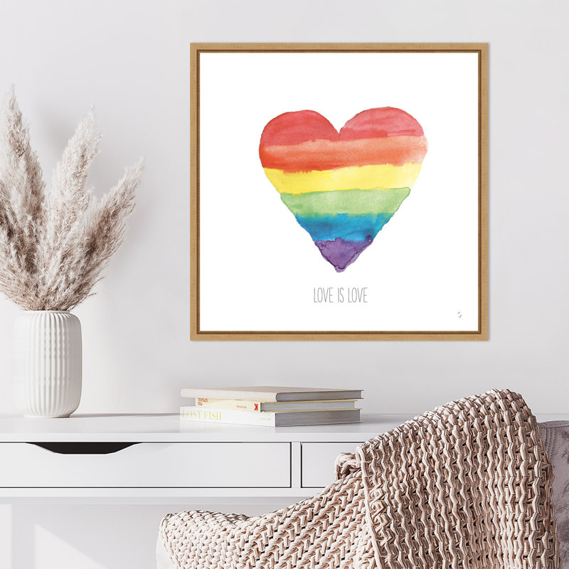 «Rainbow Pride II Love» par Sarah Adams, reproduction d'art sur toile encadrée, H 22 po x l 22 po