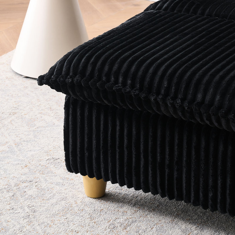 Velours côtelé simple avec coussins - Polyvalent pour les espaces restreints, salon, chambre à coucher, bureau ajoute du style à un assemblage facile, capacité de 300 lb