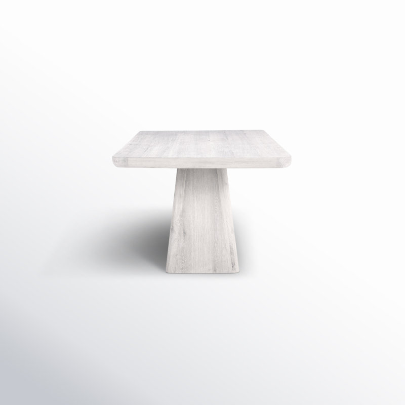Pedestal Dining Table, 30" H x 71" L x 39" W, White Wash