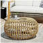 Table basse de table d'appoint en faux rotin bohémien pour utilisation intérieure et extérieure, table d'appoint ronde fabriquée à la main pour le salon, le patio, le jardin, brun clair