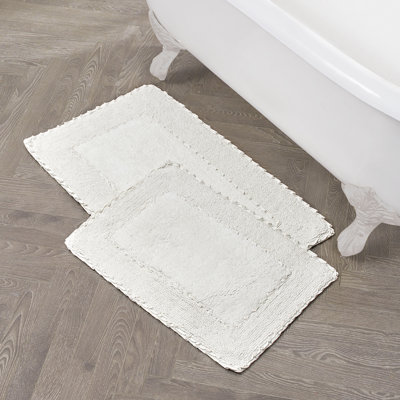 Laura Ashley Ruffle 100% Cotton Bath Rugs