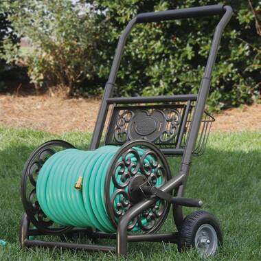 Plastic Garden Hose Reel Cart with Wheels Stock Image - Image of portable,  patio: 32671355