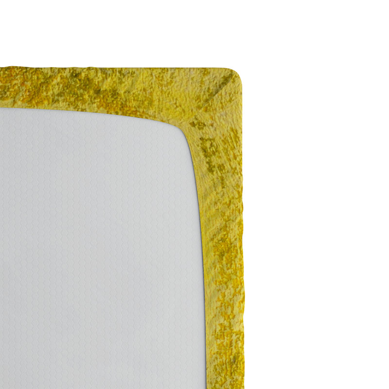 Drap-housse abstrait Ambesonne, ensemble de 2 coups de pinceau grunge gris et jaune