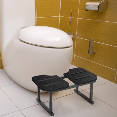 Black Adjustable Toilet Foot Stool
