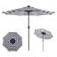 Parasol de marché lumineux 9 pi, parasol de patio avec inclinaison et manivelle, noir et blanc-1845179566