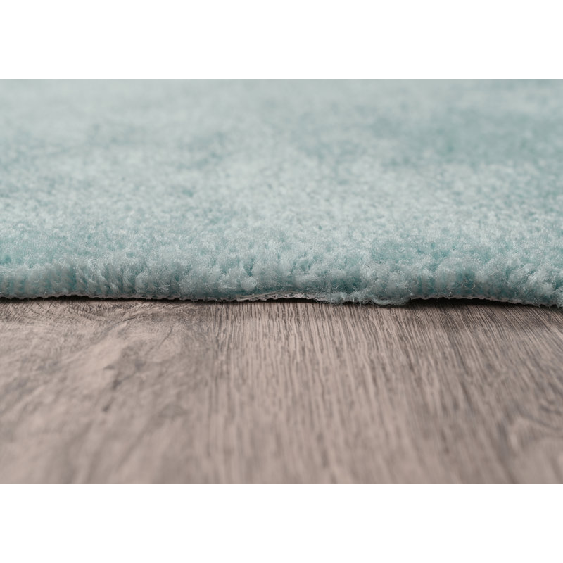 Room Size Nylon Bath Rug with Non-Slip Backing, Light Blue, 60"W x 96"L