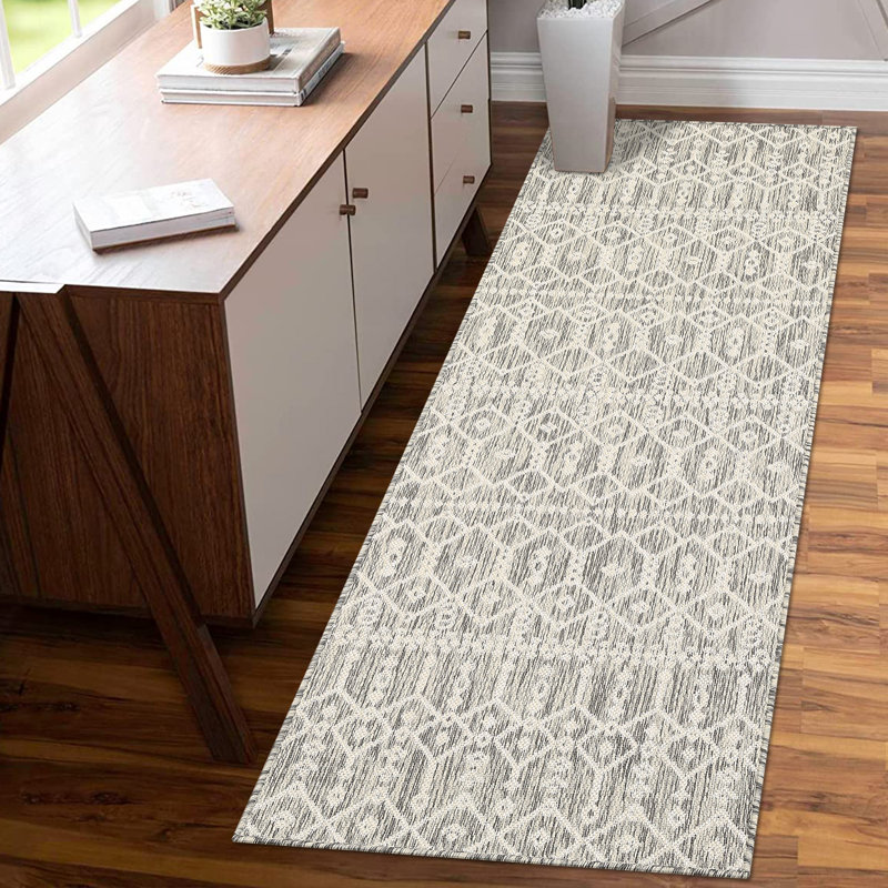 Tapis marocain intérieur / extérieur tissé épais texturé pour patio, Rectangle 2 pi x 3 pi