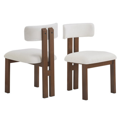 Élégantes chaises de salle à manger rembourrées sans accoudoirs avec pieds en métal, ensemble de 2, confortables et élégantes pour les espaces de salle à manger modernes