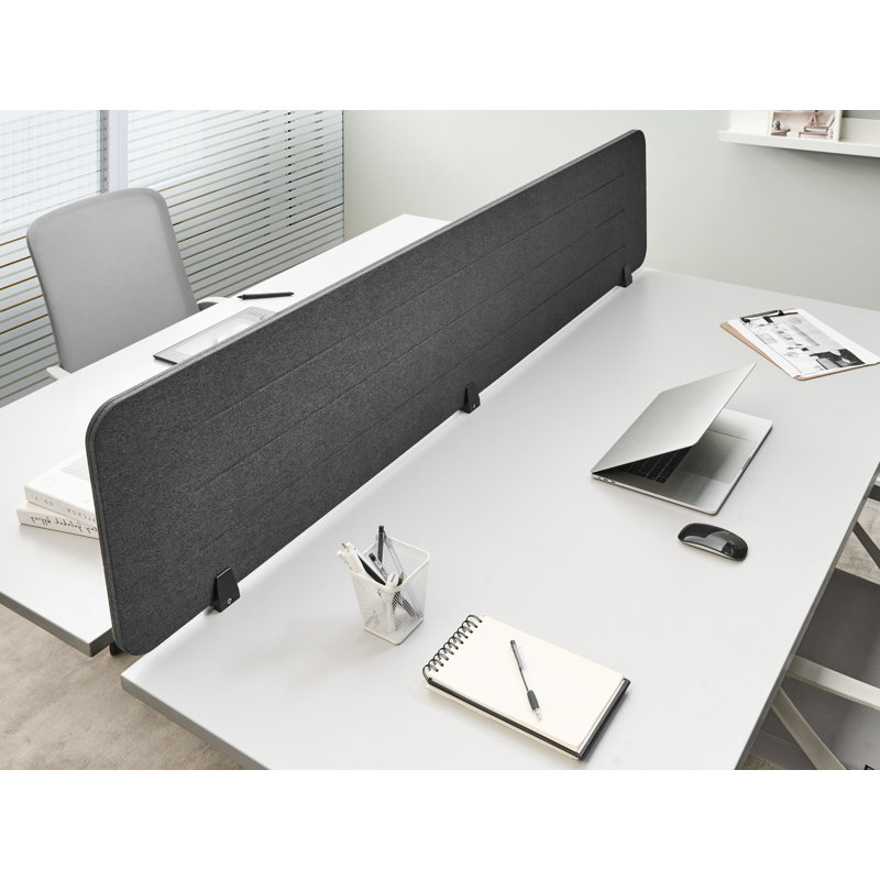 1 Panel Desk Dividers, 40cm H x 180cm L, Grey