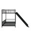 Twin Over Twin Size Metal Bunk Bed With Slide-1862079570