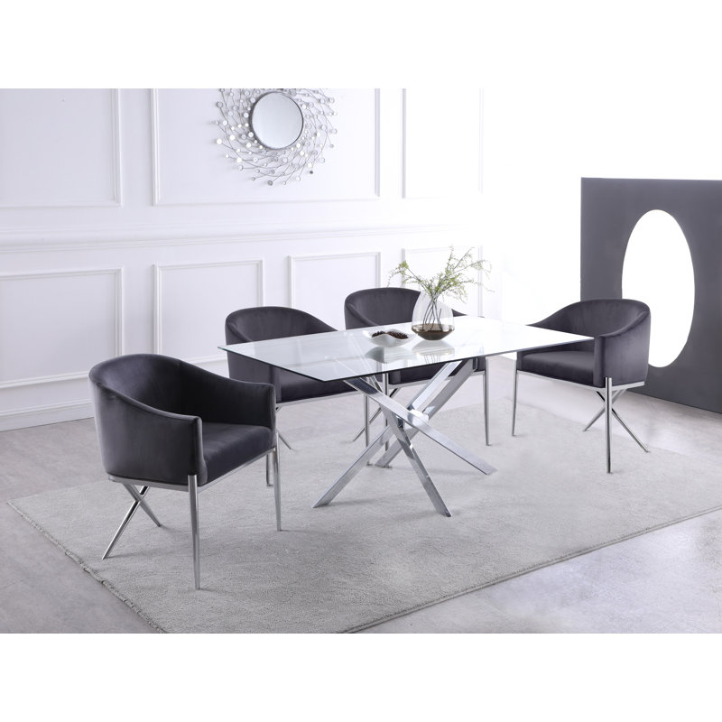 Xander 60'' Dining Table, Chrome