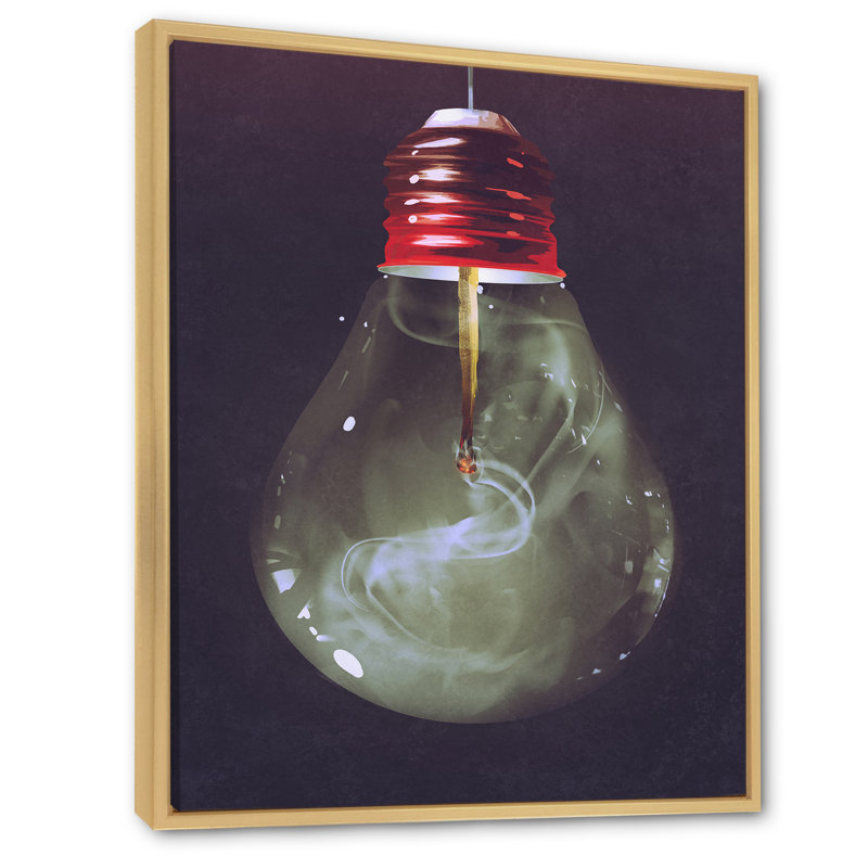 «Video Game Light Bulb Fusion» - Art mural moderne et contemporain sur toile, H 12 po x l 8 po x P 1 po