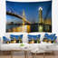 «Cityscape Lit Up Up Bhumibol Bridge at Dusk Tapisserie»-28506948