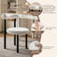 Chaise de coiffeuse ergonomique sans accoudoirs en tissu Teddy XUEGW avec soutien lombaire intégré noir et blanc-1582394154