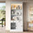 Sophisticated Tall Bookshelf with LED Lights and Versatile Storage Options-2121625592