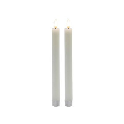 2 Pc Med Flameless Taper Candle