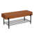 Tufted Upholstered Storage  Brown Bench