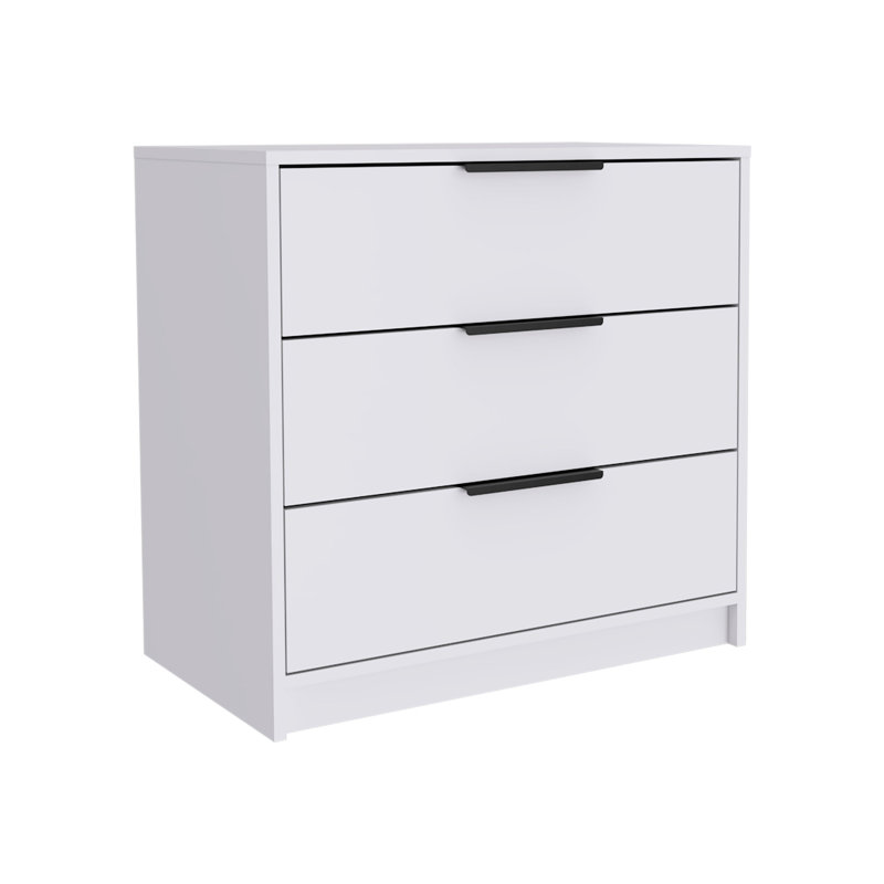 Commode à trois tiroirs, Blanc